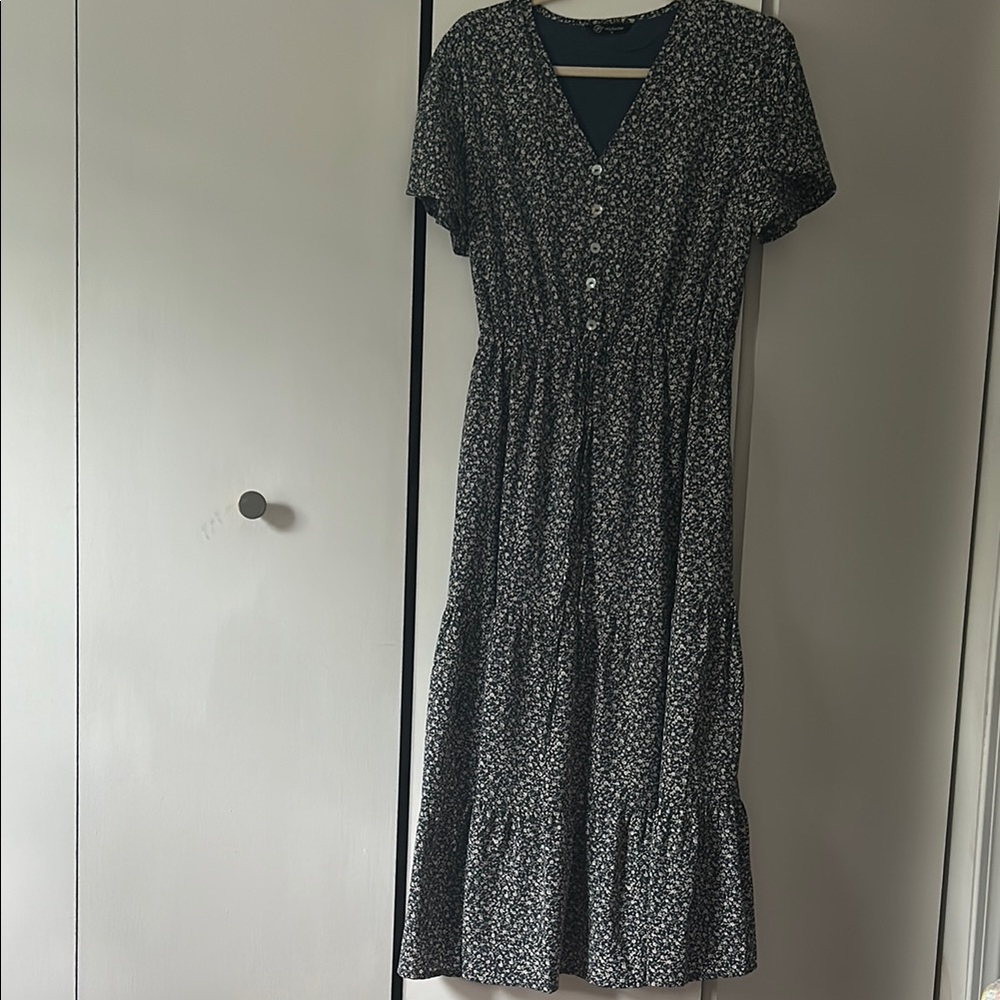 Black and White Buttoned Midi Sundress